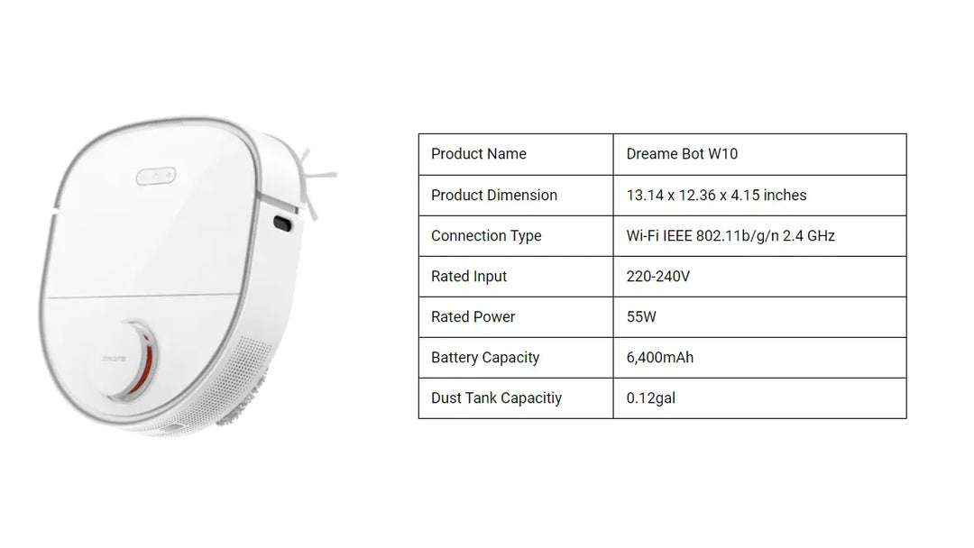 Dreametech W10 Robot Vacuum & Mop Dreame