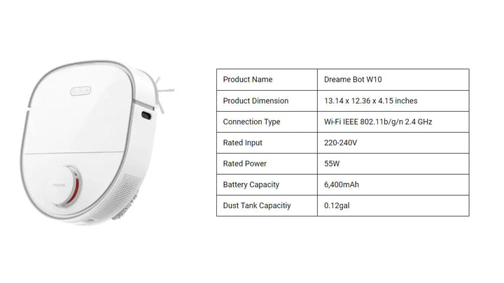 Dreametech W10 Robot Vacuum & Mop Dreame