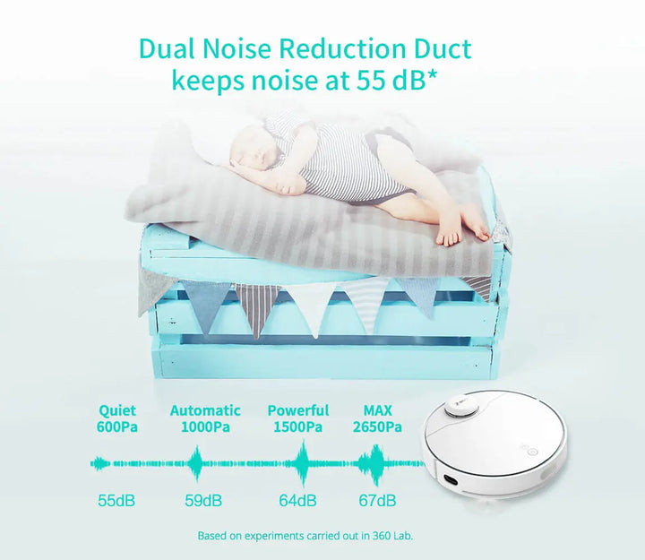 360 s9 robot vacuum noise reduction