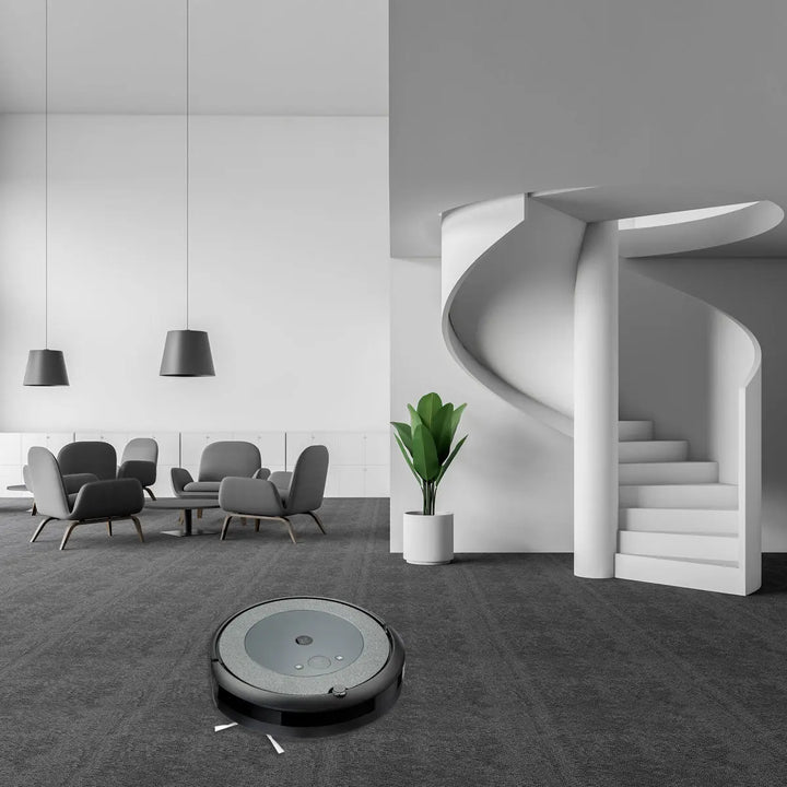 irobot roomba i3+ robot vacuum on carpet