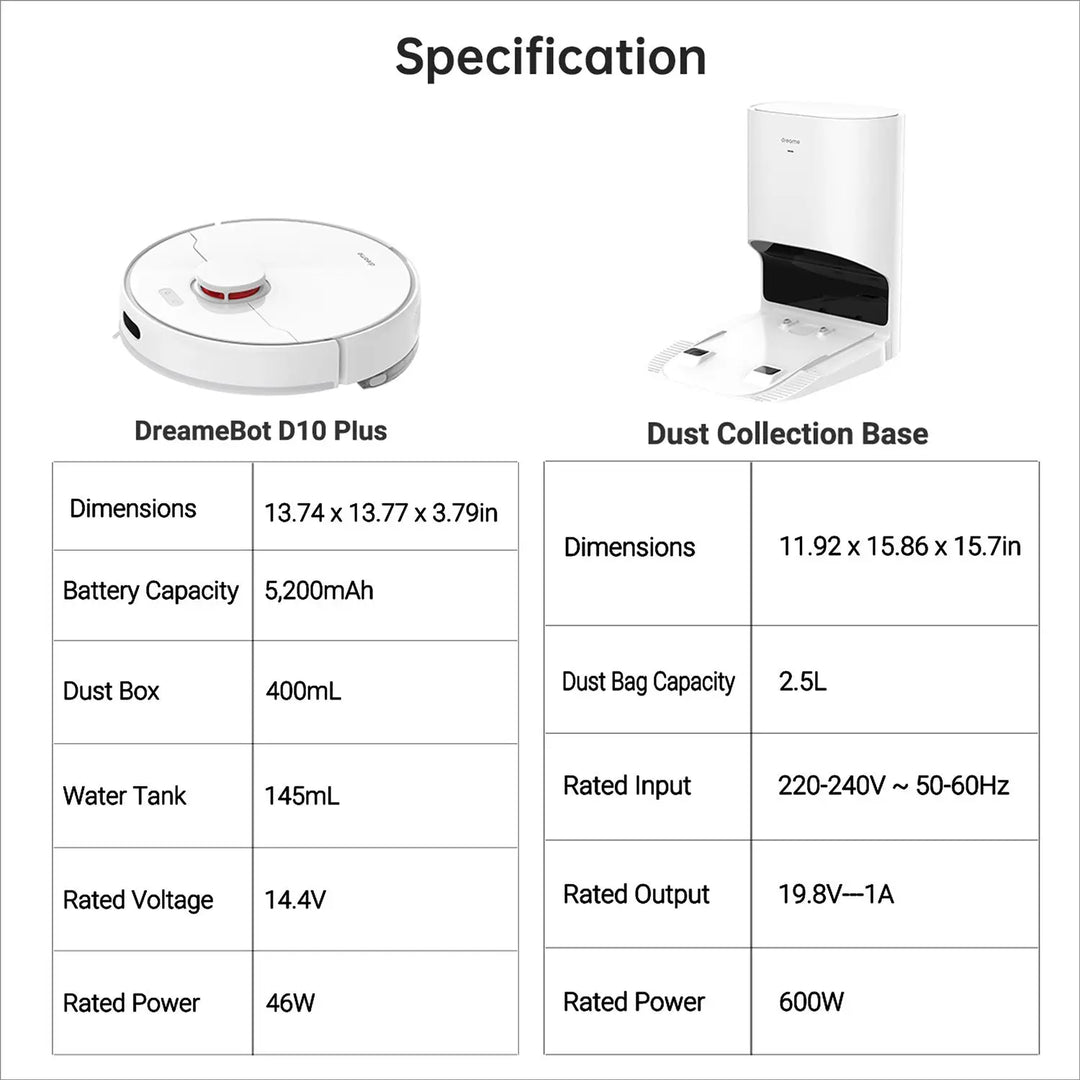 dreame-t10-plus-robot-vaccum-specs