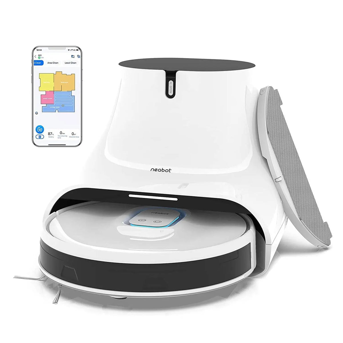 Neabot Q11 Robot Vacuum, Powerful Suction, Self Emptying, Good Obstacle Avoidance, Wet Pad